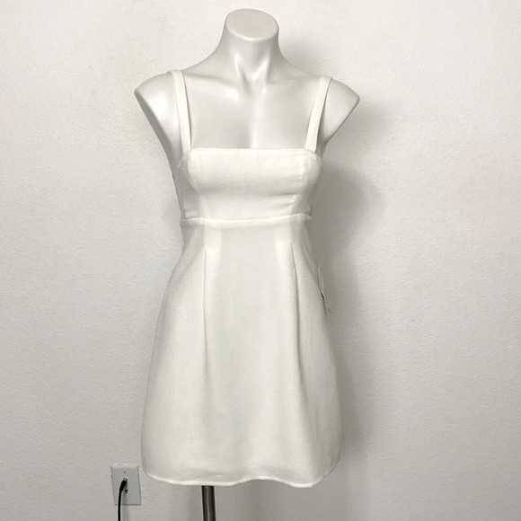 Tobi "NEW" White Key To My Heart Romantic Mesh Preppy Mini Dress Size S - Picture 2 of 12